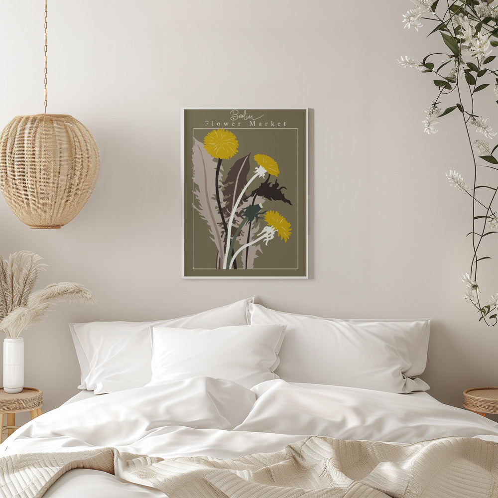Flower Market Berlin Dandelion - Stretched Canvas, Poster or Fine Art Print I Heart Wall Art