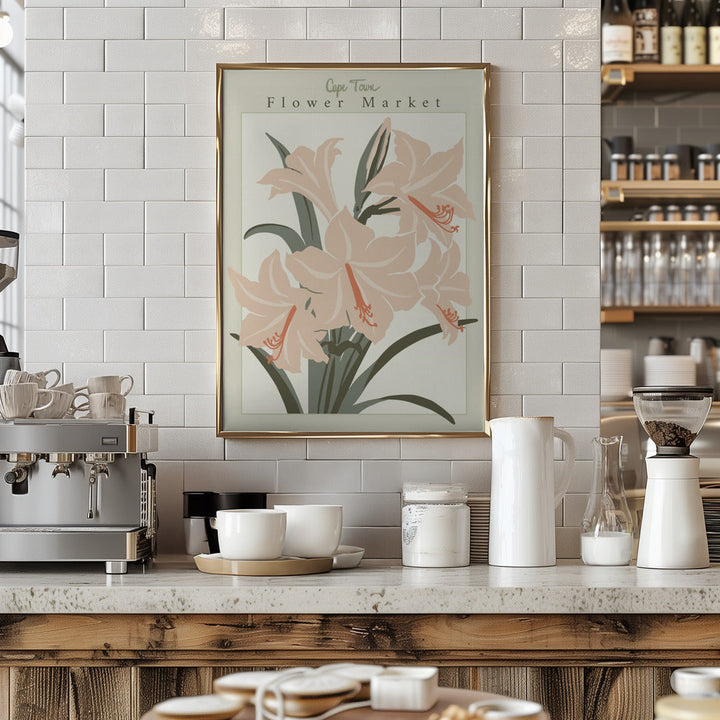 Flower Market Cap Town Amaryllis - Stretched Canvas, Poster or Fine Art Print I Heart Wall Art
