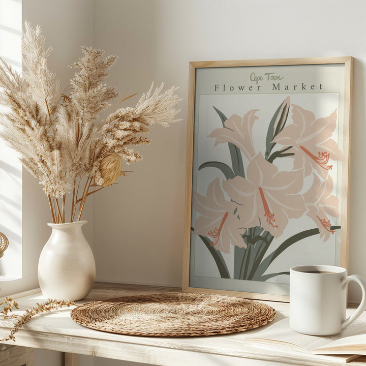 Flower Market Cap Town Amaryllis - Stretched Canvas, Poster or Fine Art Print I Heart Wall Art