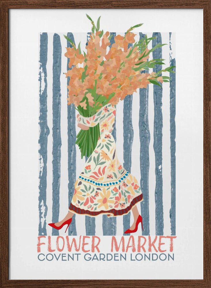 Flower Market Covent Garden - Stretched Canvas, Poster or Fine Art Print - I Heart Wall Art - Poster Print, Canvas Print or Framed Art Print