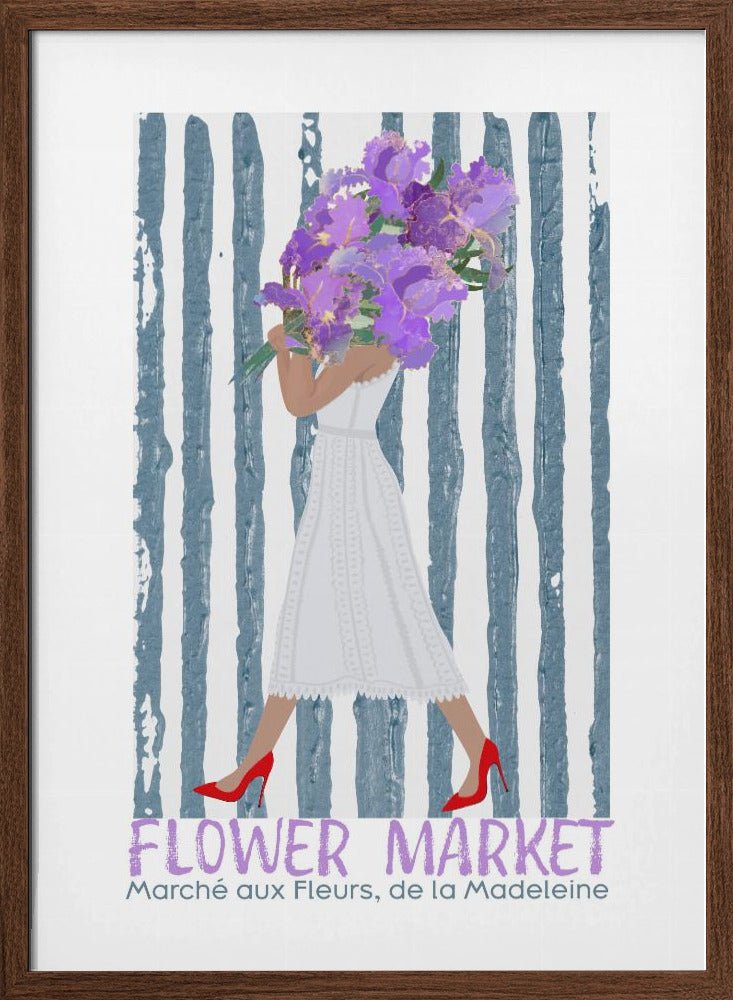 Flower Market Marche aux fleurs Paris - Stretched Canvas, Poster or Fine Art Print - I Heart Wall Art - Poster Print, Canvas Print or Framed Art Print