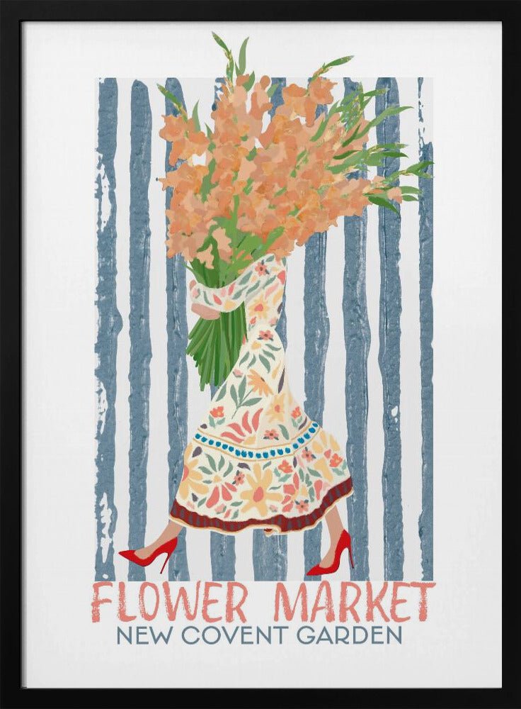 Flower Market New Covent Garden - Stretched Canvas, Poster or Fine Art Print - I Heart Wall Art - Poster Print, Canvas Print or Framed Art Print