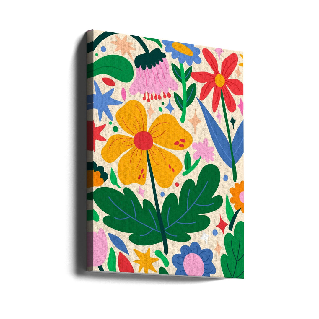Flower Mixtape - Stretched Canvas, Poster or Fine Art Print I Heart Wall Art