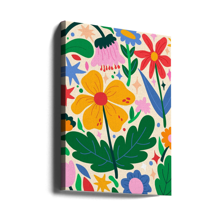 Flower Mixtape - Stretched Canvas, Poster or Fine Art Print I Heart Wall Art
