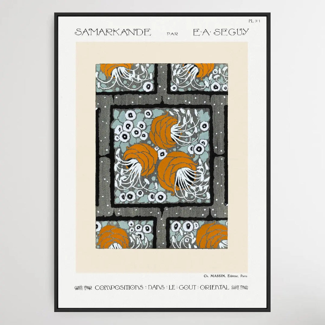 Flower Pochoir Pattern 1 1914 by E. A. Séguy - I Heart Wall Art