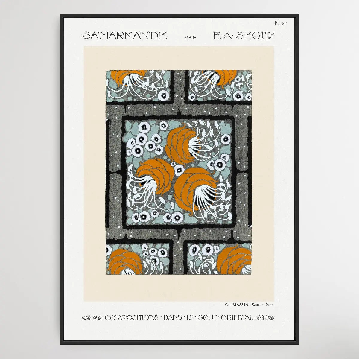 Flower Pochoir Pattern 1 1914 by E. A. Séguy - I Heart Wall Art