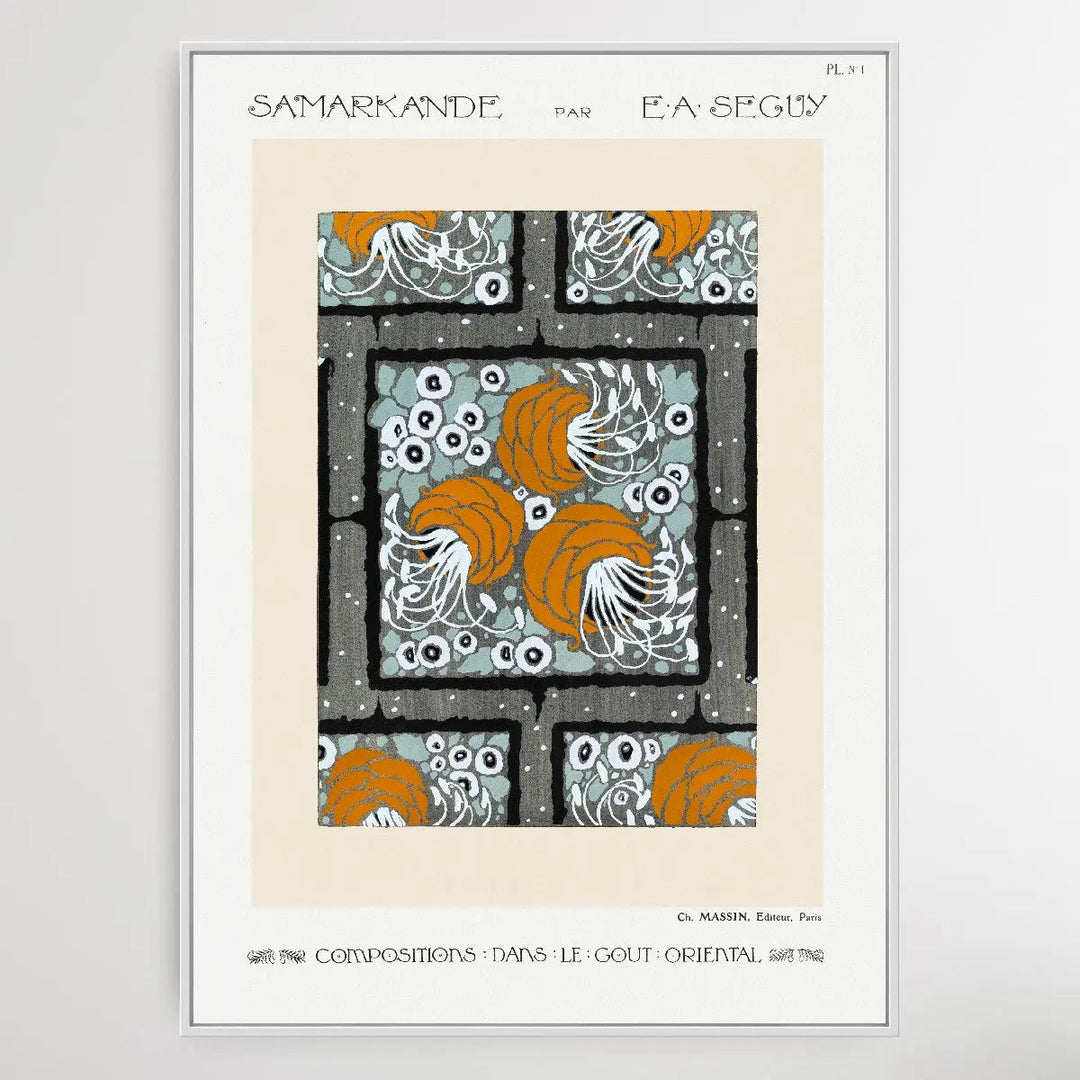 Flower Pochoir Pattern 1 1914 by E. A. Séguy - I Heart Wall Art