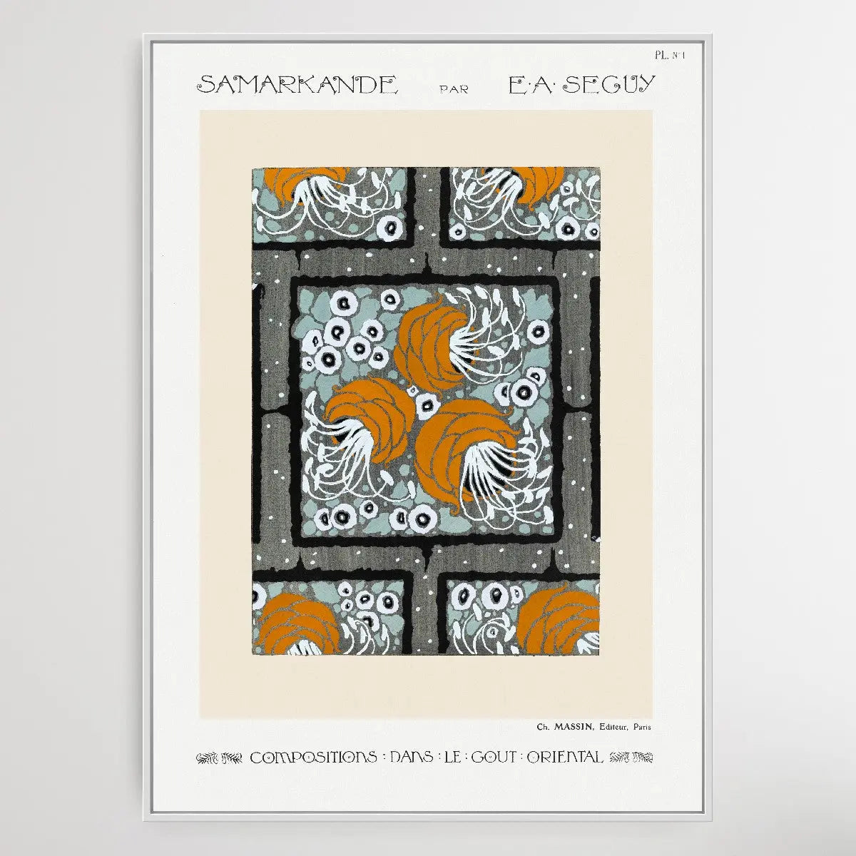 Flower Pochoir Pattern 1 1914 by E. A. Séguy - I Heart Wall Art