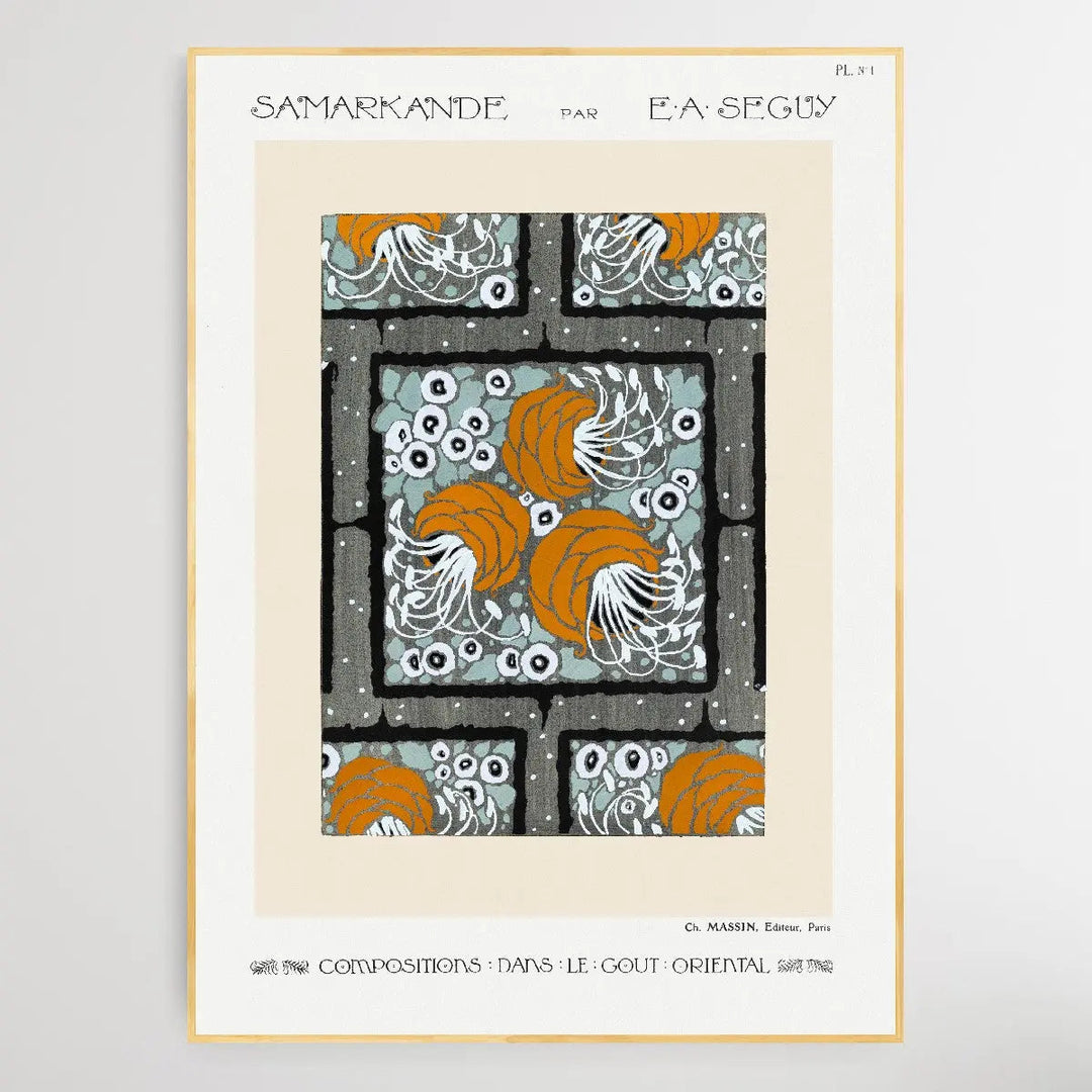 Flower Pochoir Pattern 1 1914 by E. A. Séguy - I Heart Wall Art