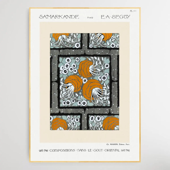 Flower Pochoir Pattern 1 1914 by E. A. Séguy - I Heart Wall Art