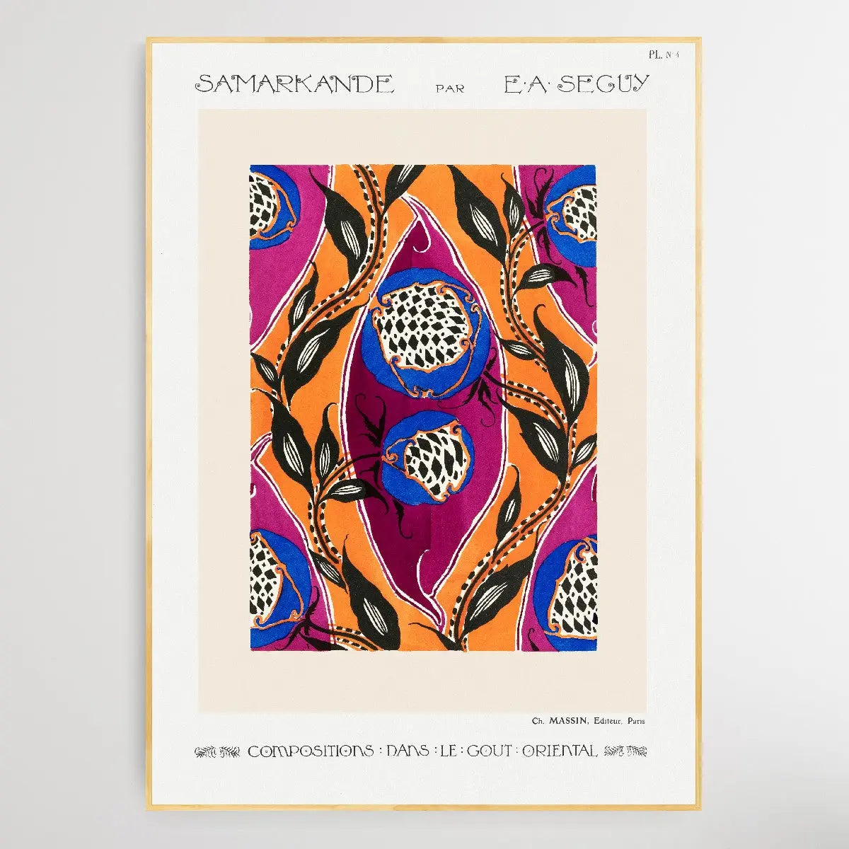 Flower Pochoir Pattern 2 1914 by E. A. Séguy - I Heart Wall Art