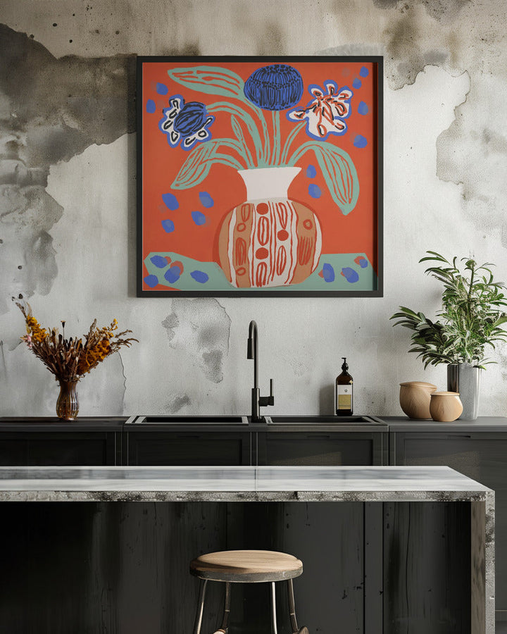 Flower Still Life - Square Stretched Canvas, Poster or Fine Art Print I Heart Wall Art