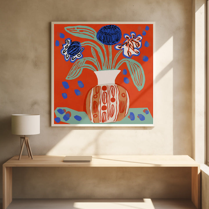 Flower Still Life - Square Stretched Canvas, Poster or Fine Art Print I Heart Wall Art