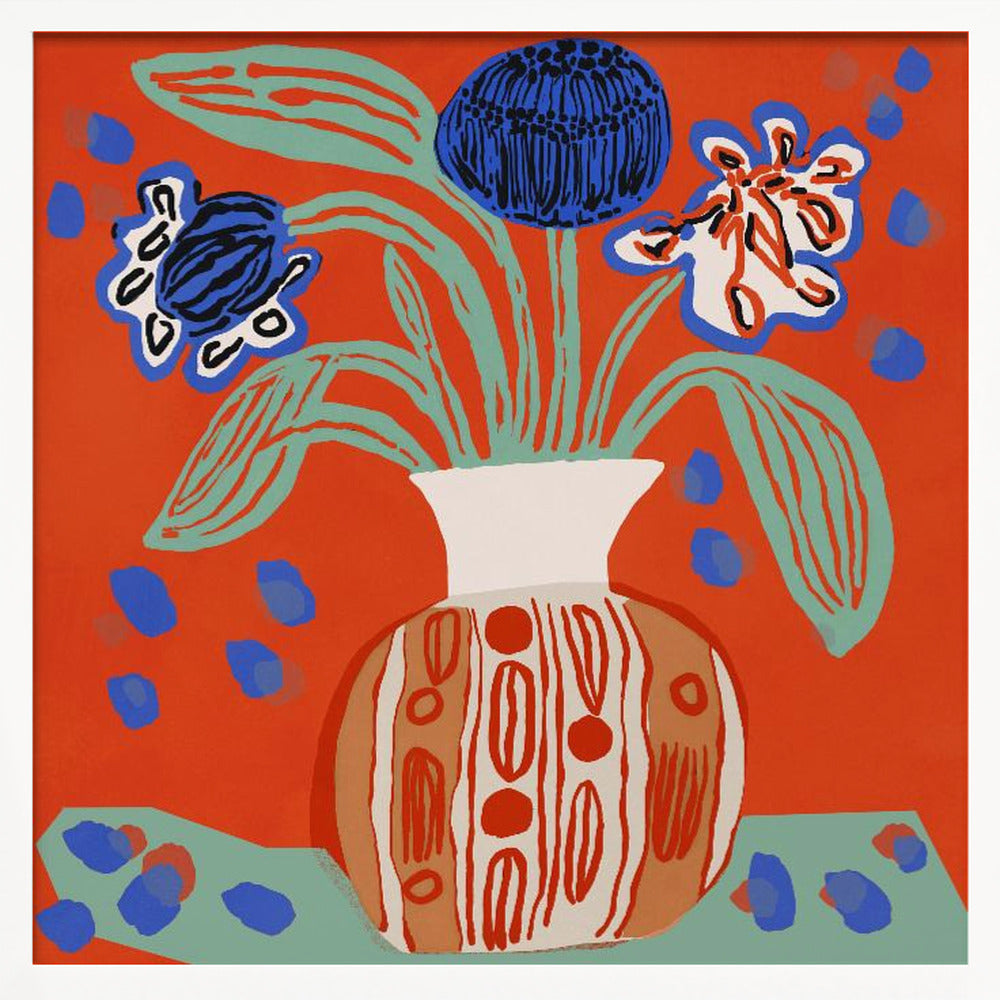 Flower Still Life - Square Stretched Canvas, Poster or Fine Art Print I Heart Wall Art