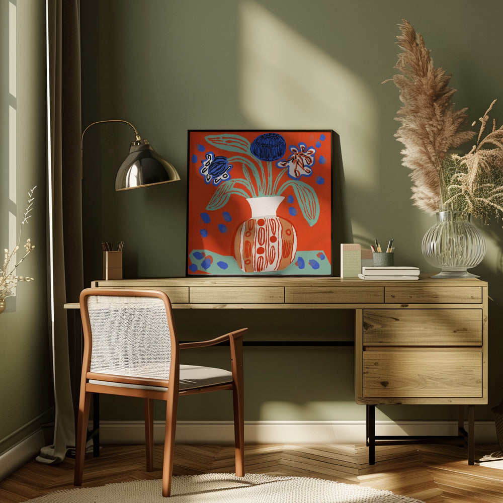 Flower Still Life - Square Stretched Canvas, Poster or Fine Art Print I Heart Wall Art