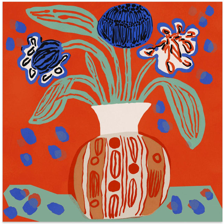 Flower Still Life - Square Stretched Canvas, Poster or Fine Art Print I Heart Wall Art
