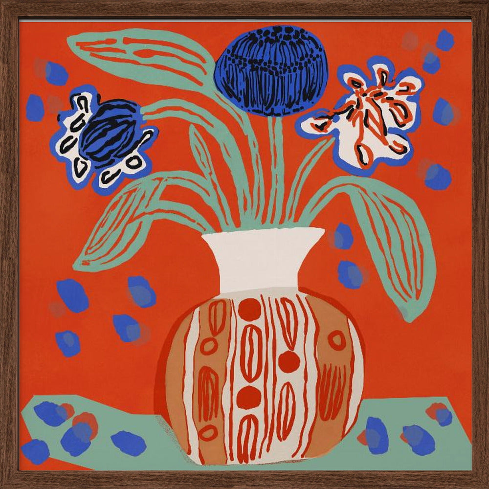Flower Still Life - Square Stretched Canvas, Poster or Fine Art Print I Heart Wall Art