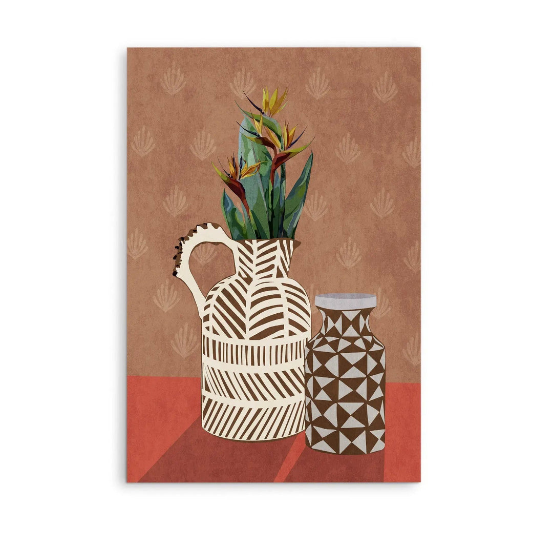 Flower Vase 4 by Emel Tunaboylu -  Contemporary Floral Vase Stretched Canvas Print or Framed Fine Art Print - Artwork I Heart Wall Art Australia