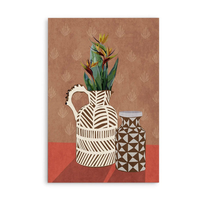 Flower Vase 4 by Emel Tunaboylu -  Contemporary Floral Vase Stretched Canvas Print or Framed Fine Art Print - Artwork I Heart Wall Art Australia