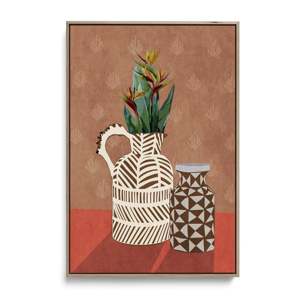 Flower Vase 4 by Emel Tunaboylu -  Contemporary Floral Vase Stretched Canvas Print or Framed Fine Art Print - Artwork I Heart Wall Art Australia