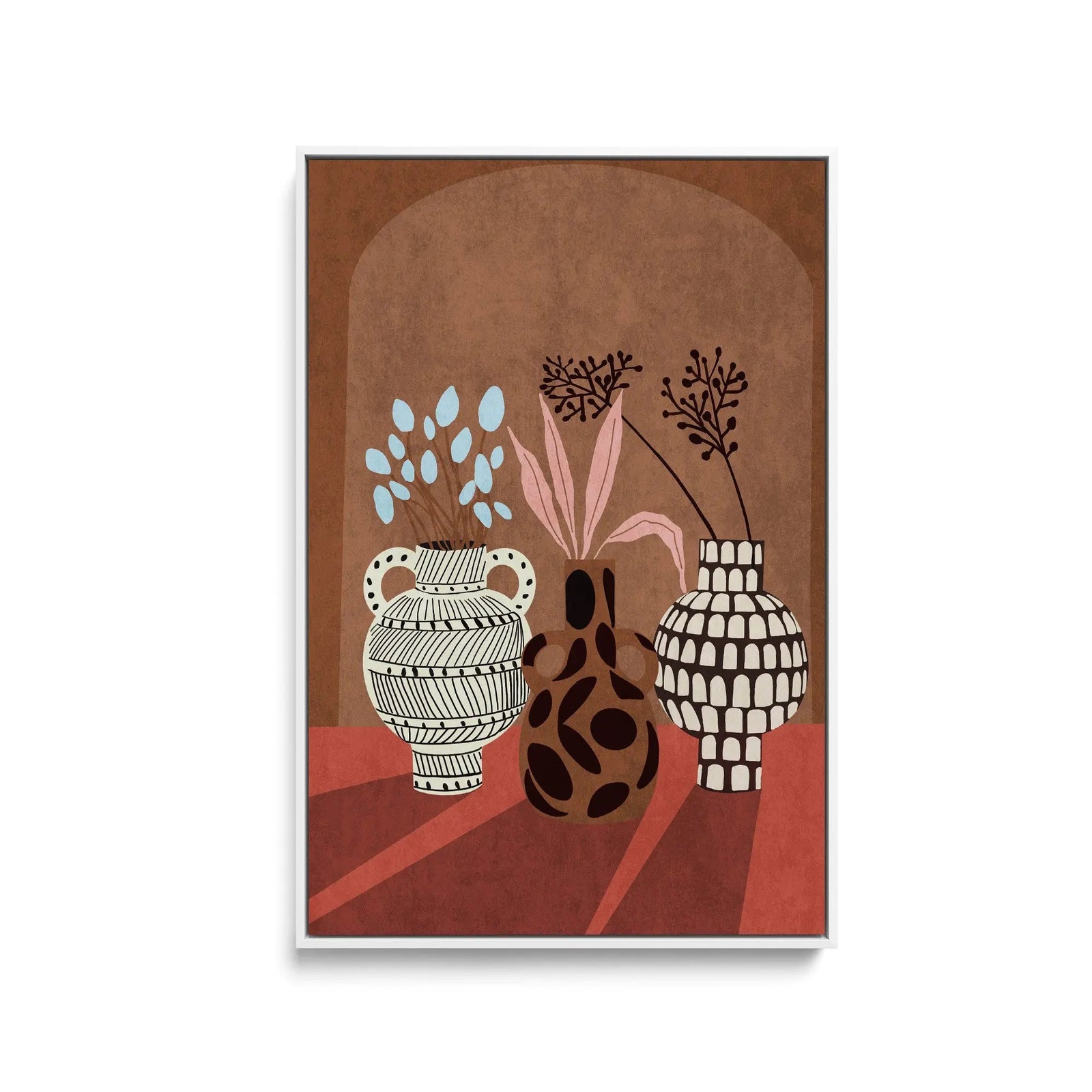 Flower Vase 5 by Emel Tunaboylu -  Contemporary Floral Vase Stretched Canvas Print or Framed Fine Art Print - Artwork I Heart Wall Art Australia