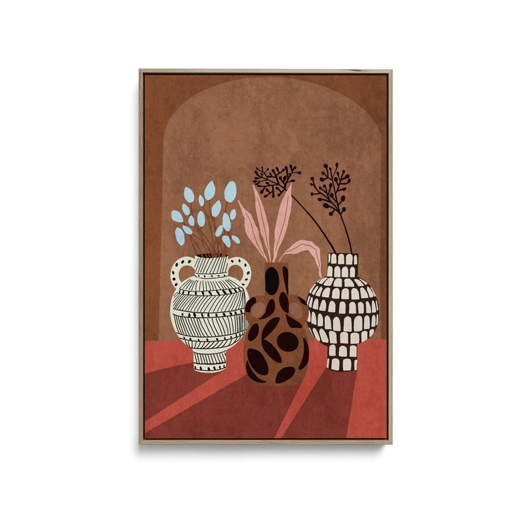 Flower Vase 5 by Emel Tunaboylu -  Contemporary Floral Vase Stretched Canvas Print or Framed Fine Art Print - Artwork I Heart Wall Art Australia