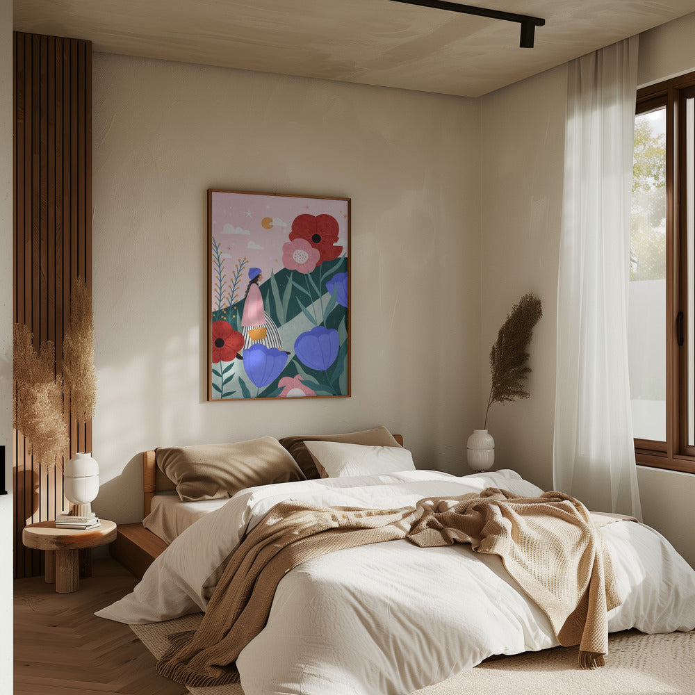 Flower Walk - Stretched Canvas, Poster or Fine Art Print I Heart Wall Art