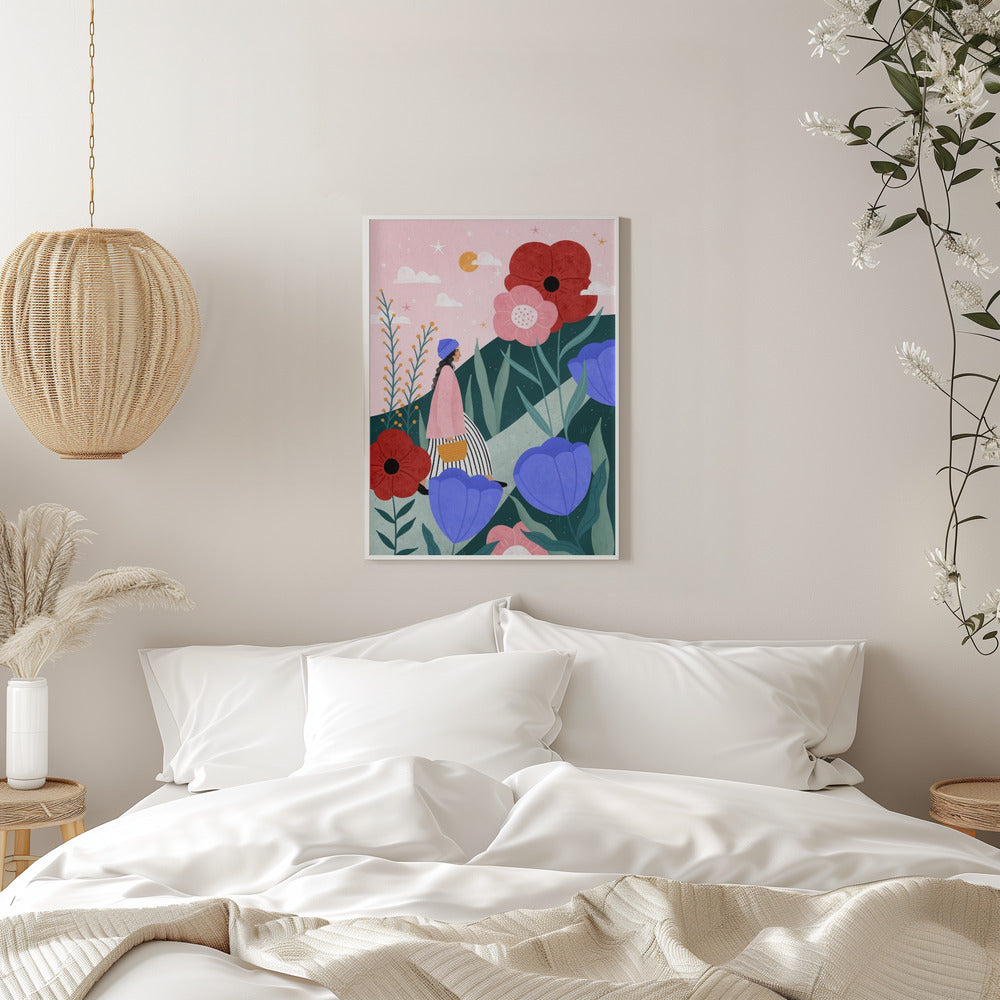 Flower Walk - Stretched Canvas, Poster or Fine Art Print I Heart Wall Art