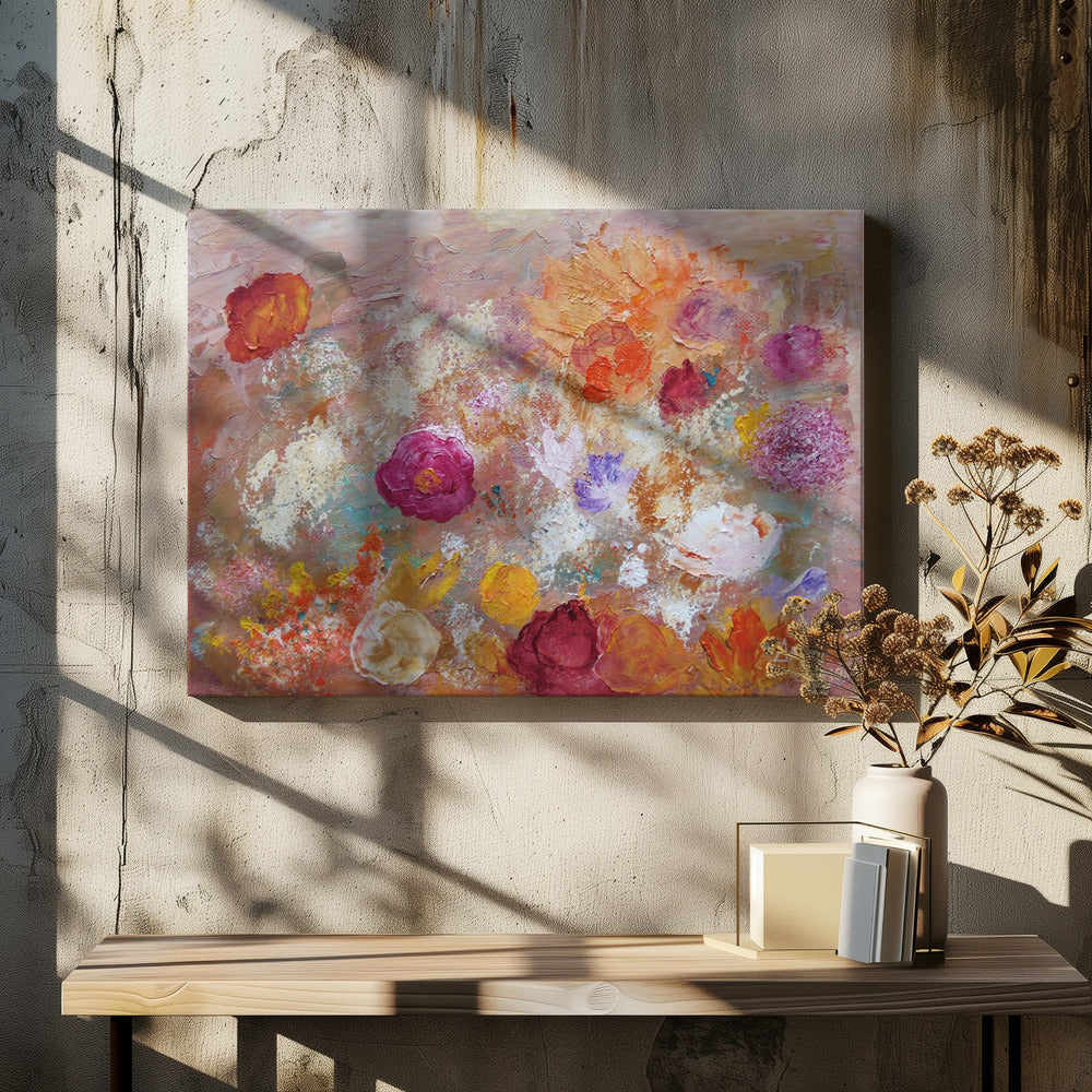 Flower Wall - Stretched Canvas, Poster or Fine Art Print I Heart Wall Art
