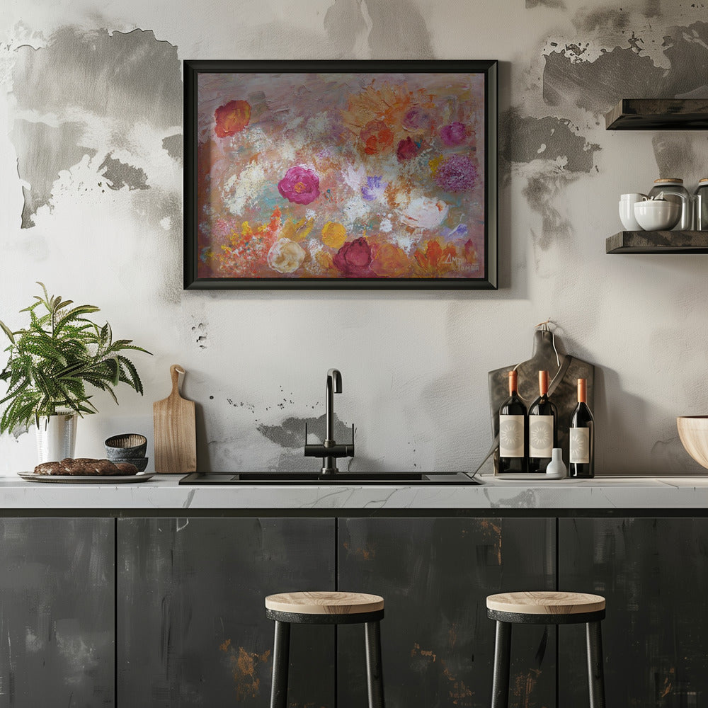 Flower Wall - Stretched Canvas, Poster or Fine Art Print I Heart Wall Art