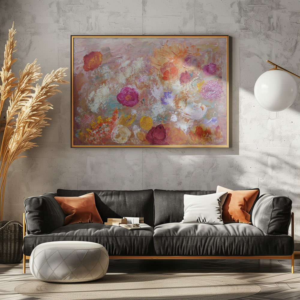 Flower Wall - Stretched Canvas, Poster or Fine Art Print I Heart Wall Art