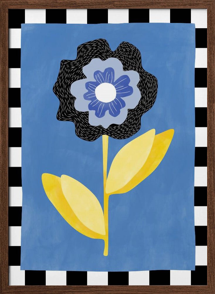 Flower with a Blue and Black Petal - Stretched Canvas, Poster or Fine Art Print - I Heart Wall Art - Poster Print, Canvas Print or Framed Art Print