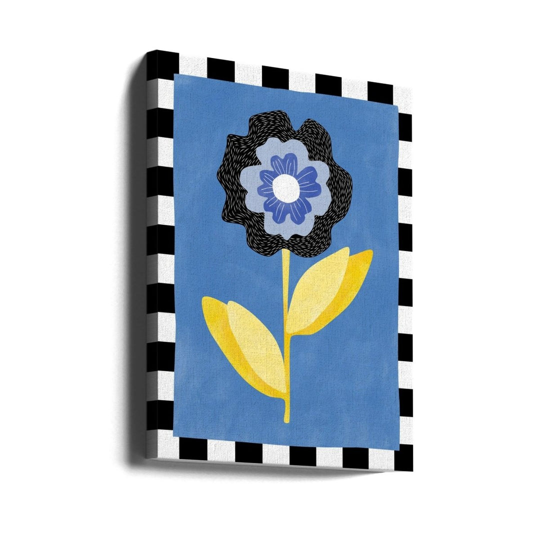 Flower with a Blue and Black Petal - Stretched Canvas, Poster or Fine Art Print - I Heart Wall Art - Poster Print, Canvas Print or Framed Art Print