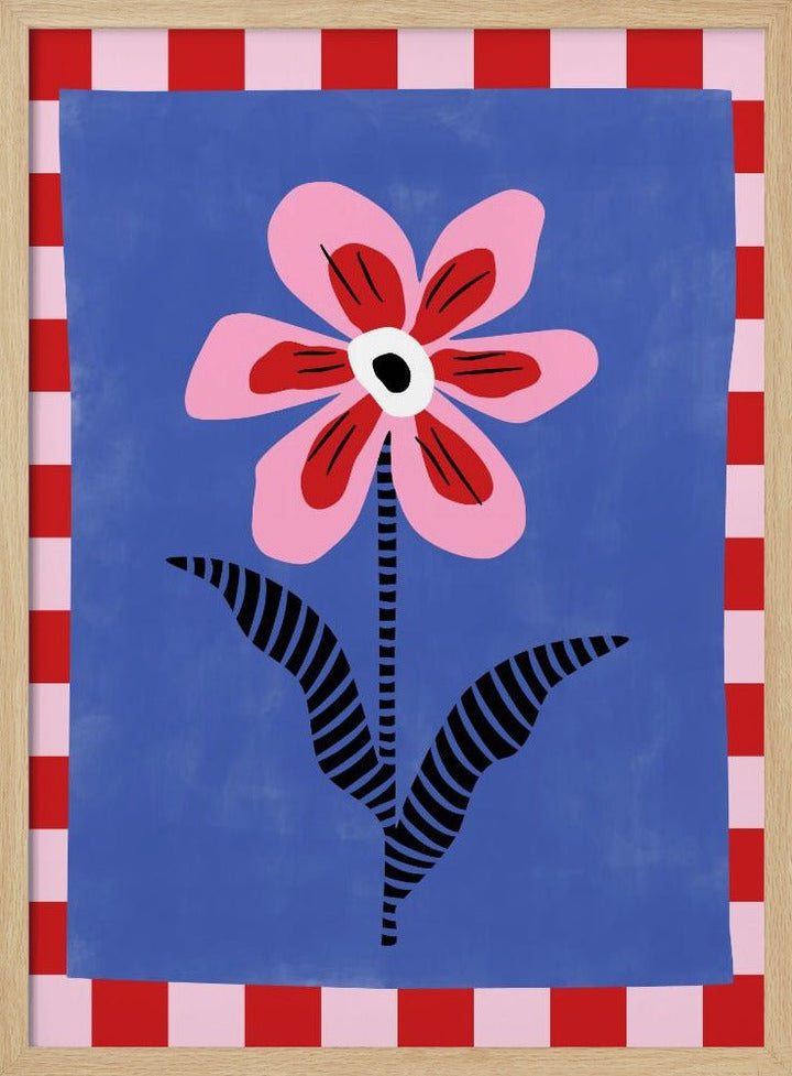 Flower with Pink Petals and Striped Leaves - Stretched Canvas, Poster or Fine Art Print - I Heart Wall Art - Poster Print, Canvas Print or Framed Art Print