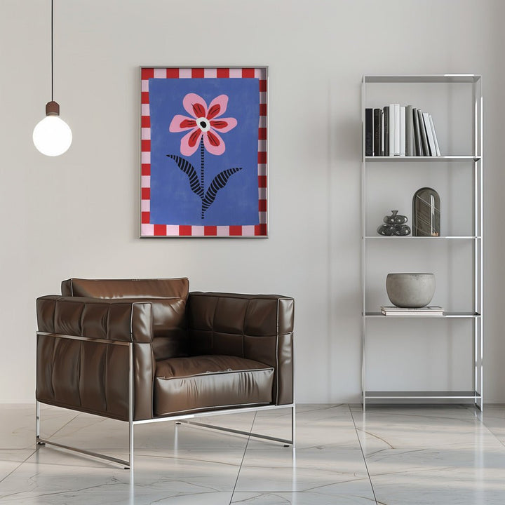 Flower with Pink Petals and Striped Leaves - Stretched Canvas, Poster or Fine Art Print - I Heart Wall Art - Poster Print, Canvas Print or Framed Art Print