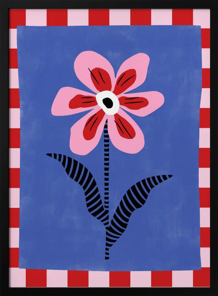 Flower with Pink Petals and Striped Leaves - Stretched Canvas, Poster or Fine Art Print - I Heart Wall Art - Poster Print, Canvas Print or Framed Art Print