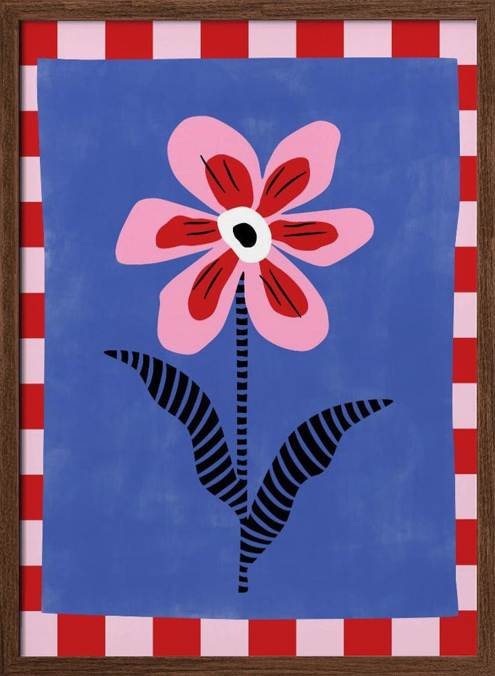 Flower with Pink Petals and Striped Leaves - Stretched Canvas, Poster or Fine Art Print - I Heart Wall Art - Poster Print, Canvas Print or Framed Art Print