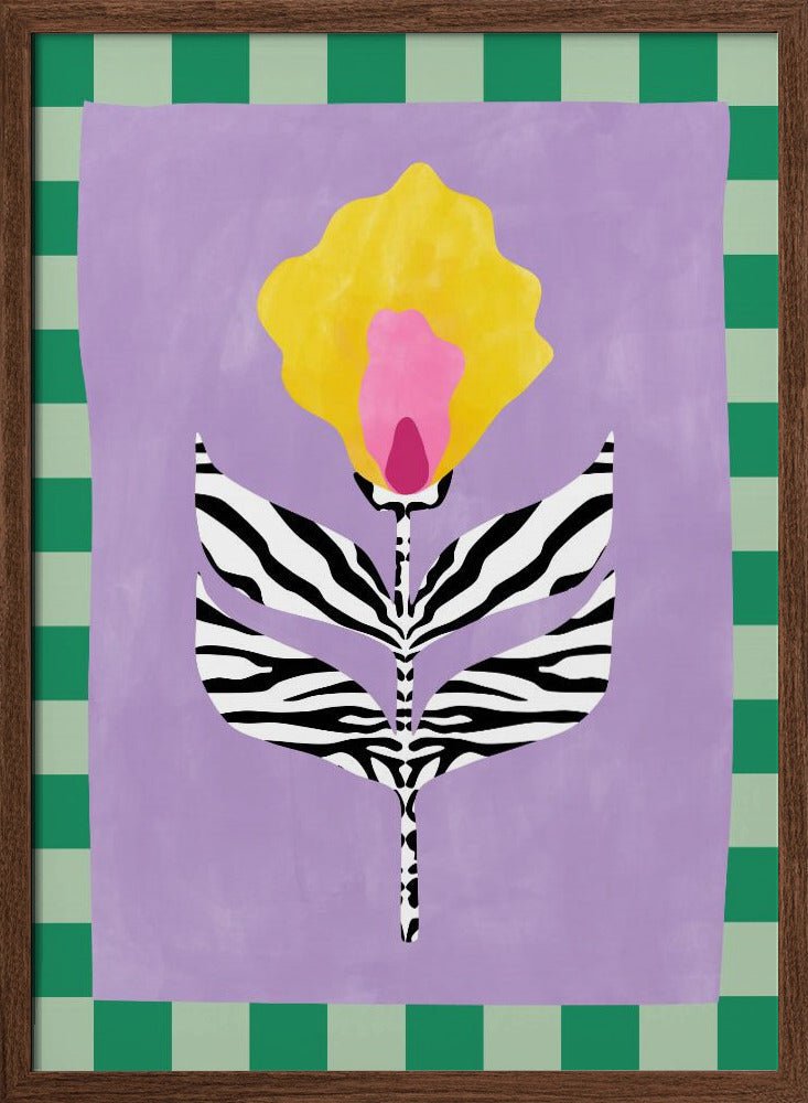 Flower with Zebra Patterned Leaves - Stretched Canvas, Poster or Fine Art Print - I Heart Wall Art - Poster Print, Canvas Print or Framed Art Print