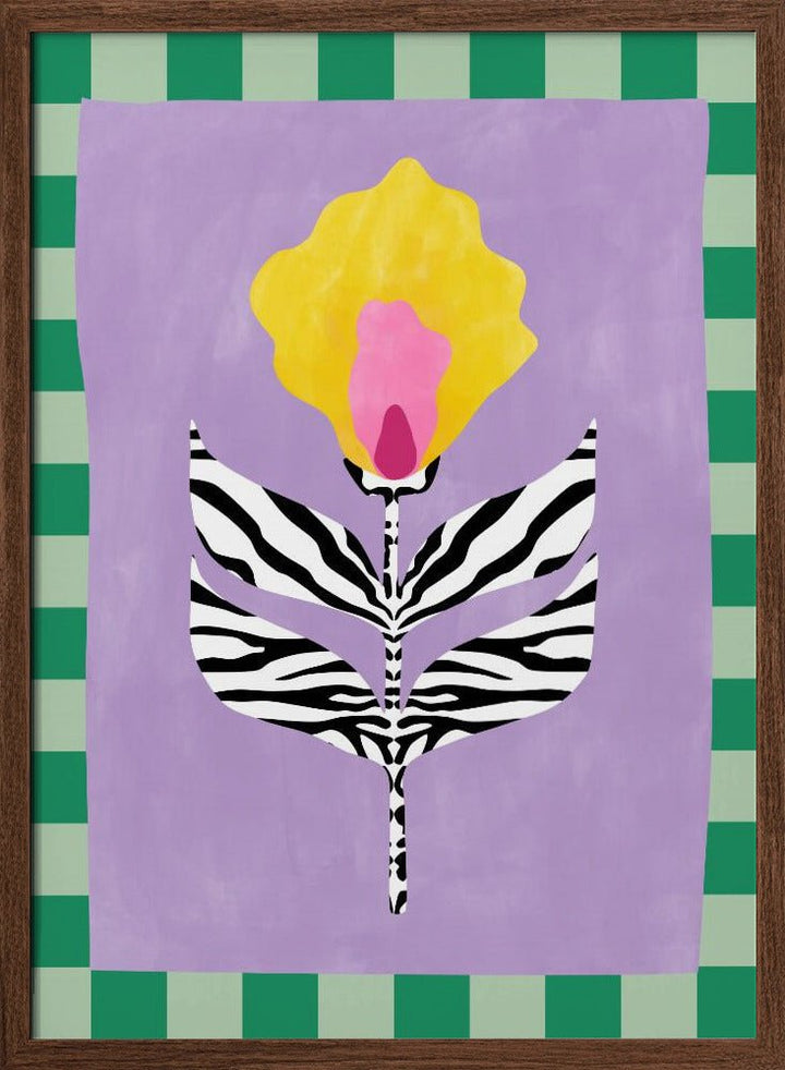 Flower with Zebra Patterned Leaves - Stretched Canvas, Poster or Fine Art Print - I Heart Wall Art - Poster Print, Canvas Print or Framed Art Print