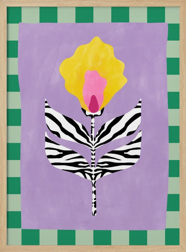 Flower with Zebra Patterned Leaves - Stretched Canvas, Poster or Fine Art Print - I Heart Wall Art - Poster Print, Canvas Print or Framed Art Print