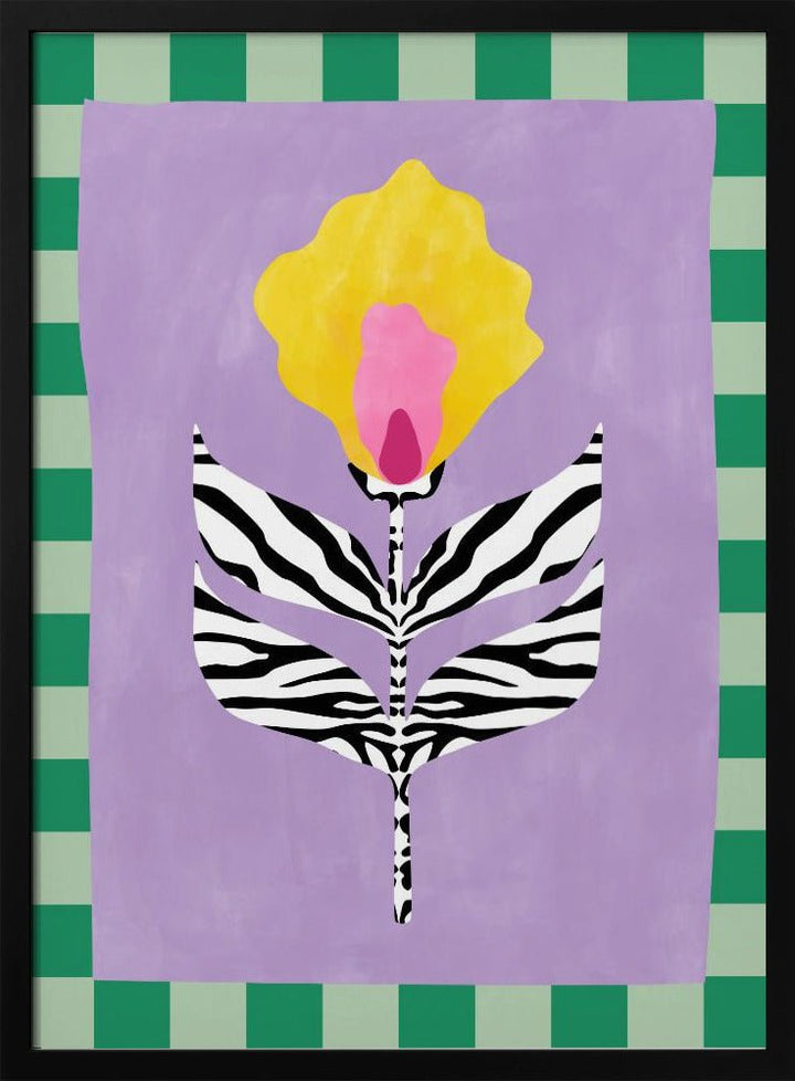 Flower with Zebra Patterned Leaves - Stretched Canvas, Poster or Fine Art Print - I Heart Wall Art - Poster Print, Canvas Print or Framed Art Print