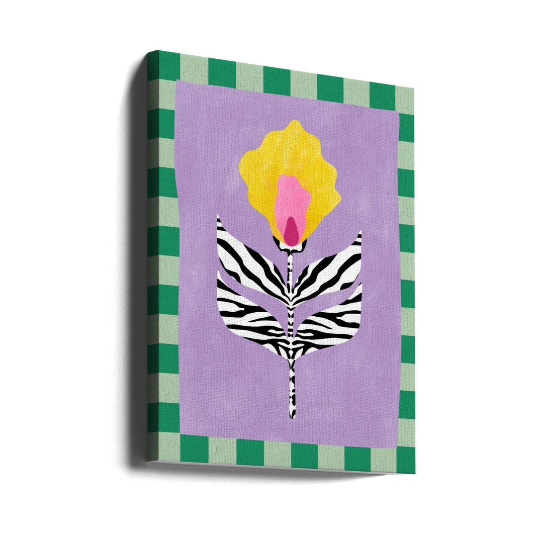 Flower with Zebra Patterned Leaves - Stretched Canvas, Poster or Fine Art Print - I Heart Wall Art - Poster Print, Canvas Print or Framed Art Print
