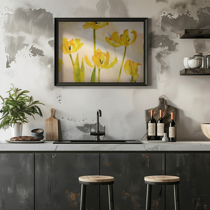 Flowering tulips - Stretched Canvas, Poster or Fine Art Print I Heart Wall Art