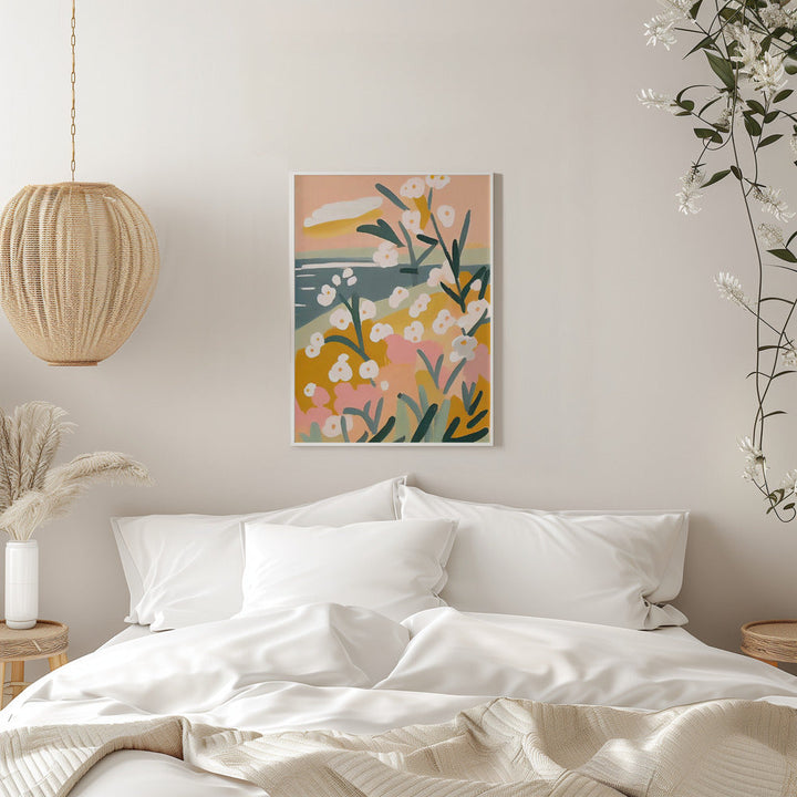 Flowers By The Sea - Stretched Canvas, Poster or Fine Art Print I Heart Wall Art