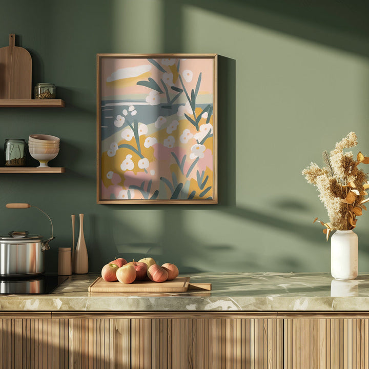 Flowers By The Sea - Stretched Canvas, Poster or Fine Art Print I Heart Wall Art