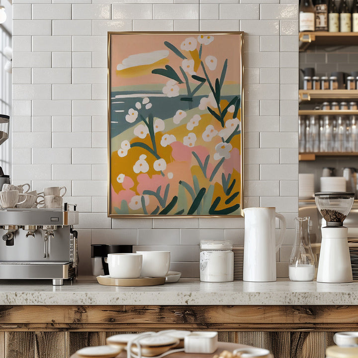 Flowers By The Sea - Stretched Canvas, Poster or Fine Art Print I Heart Wall Art