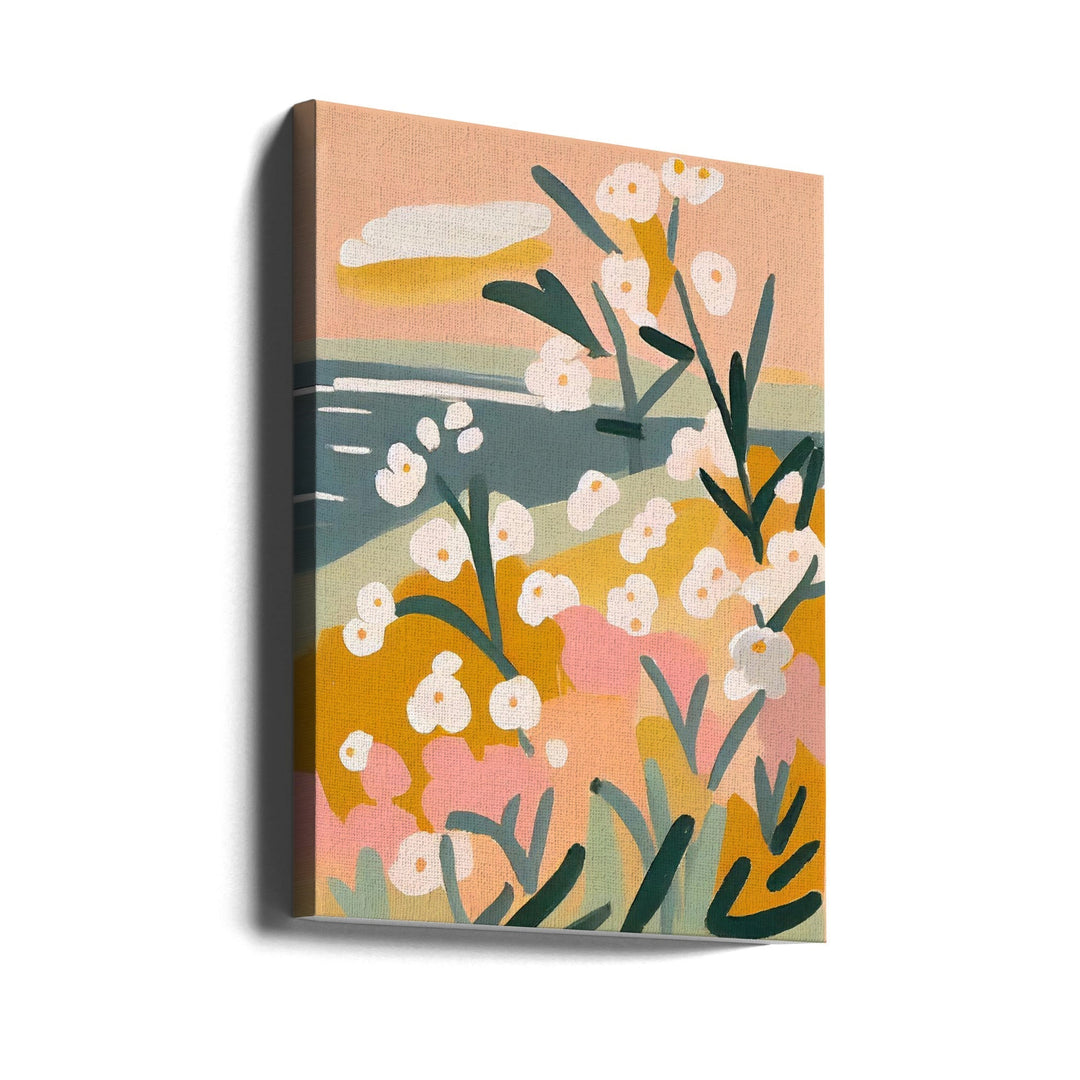 Flowers By The Sea - Stretched Canvas, Poster or Fine Art Print I Heart Wall Art