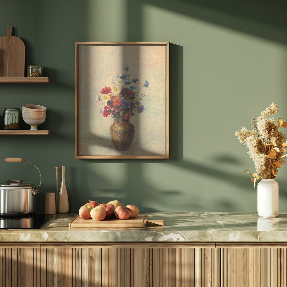 Flowers In a Vase - Stretched Canvas, Poster or Fine Art Print I Heart Wall Art
