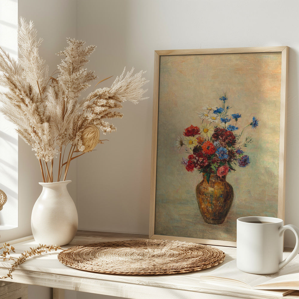 Flowers In a Vase - Stretched Canvas, Poster or Fine Art Print I Heart Wall Art