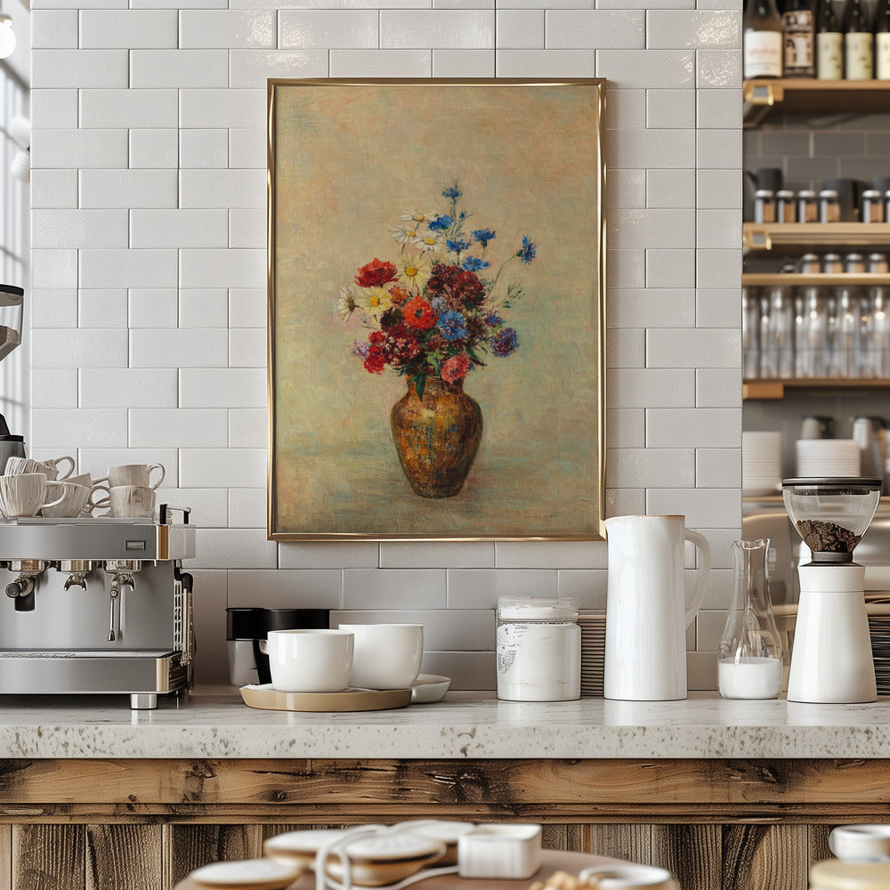 Flowers In a Vase - Stretched Canvas, Poster or Fine Art Print I Heart Wall Art